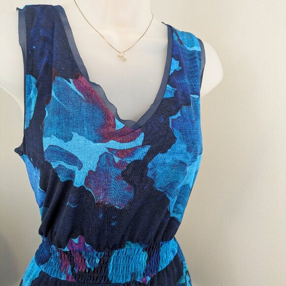 Simply Vera Vera Wang Shades of Blue Handkerchief Hem Dress - Picture 2 of 13